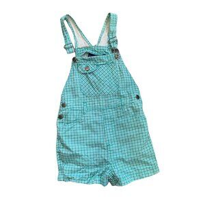 Vintage Honor's Spring Checked Gingham Green & White Shortall's 7/8